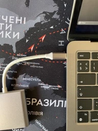 Переходник Type-C на HDMI USB 3.1, PD 87W адаптер для MacBook Apple Type-С USB-хаб 4K (TypeC-HUB-3in1-GR) фото от покупателей 2