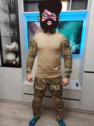 Тактичний костюм G3 Multicam, штурмова військова, бойова форма, сорочка з довгим рукавом та штани з наколінниками Мультикам р.XS