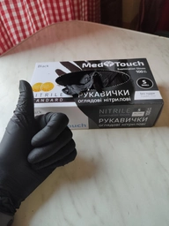 Одноразовые перчатки MedTouch нитриловые без пудры Размер S 100 шт Черные (4820226660064/Н325914) фото от покупателей 18