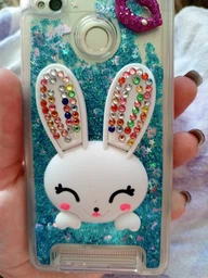 Чехол Glitter для Xiaomi Redmi 3s / Redmi 3 Pro бампер жидкий блеск Заяц Фиолетовый