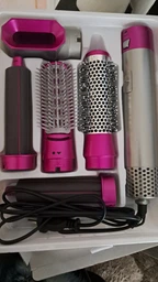 Фен-щетка стайлер​​​​​​​ 5 в 1 мультистайлер для завивки и укладки волос воздушный с насадками Серо-фиолетовый фото от покупателей 18