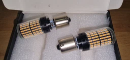 Світлодіодна лампа з цоколем 1156 BAU15s PY21W 144 SMD 3014 12V Жовтий зі зміщенням Avtoexpect (11554) фото від покупців 1