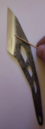 Компактний шийний ніж з Вуглецевої Сталі Kiridashi BPS Knives - Скелетний ніж зі шкіряним футляром фото від покупців 3