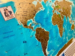 Cкретч карта мира с флагами MyMap Flags edition на украинском языке в тубусе, Scratch off map фото от покупателей 1