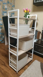 Етажерка 4/60 Ferrum-decor Серії Конект 120x60x28 сірий ДСП Дуб Артизан 16мм (XK00213) фото від покупців 7