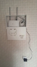 Настенная коробка для роутера Wi-Fi Полка 30*20,5*10 см Белая котик фото от покупателей 4