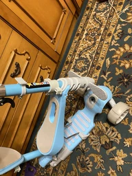 Дитячий триколісний самокат Smart 5 в 1 з підніжкою та батьківською ручкою, рожевий фото від покупців 6