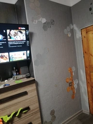Зеркальный настенный декор интерьерная наклейка на стену "Соты-127" 12,7х11 см 12 шт. золото фото от покупателей 6