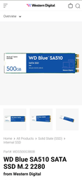 SSD диск Western Digital Blue SA510 500GB M.2 PCIe 3.0 x4 NAND TLC (WDS500G3B0B) фото от покупателей 1