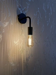 Бра в стилі лофт з бронзовим патроном 100lamp Asket E27 чорний (NL 1440 BK+BN)