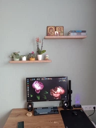 Полки настенные, навесные для ванной, гостинной, кухни 600*160*25 мм Американский орех Wood Wedge