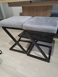 Табурет Лофт otto UNI м’який 35х35х53см сірий мікровелюр loft фото від покупців 10