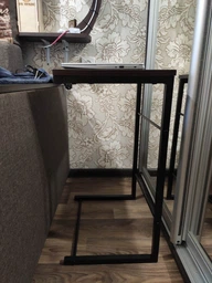Приставний Столик Террі Ferrum-decor 650x440x330 Чорний метал ДСП Бетон 16 мм (TERR007) фото від покупців 2