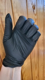 Одноразові рукавиці MedTouch нітрилові без пудри Розмір M 100 шт. Чорні (4820226660071/Н325915) фото від покупців 14