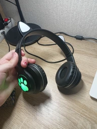 Беспроводные детские Bluetooth наушники с кошачьими ушками и цветной подсветкой Cat VZV-23M (Зеленые)