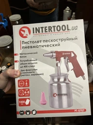 Пистолет пескоструйный пневматический с металлическим бачком INTERTOOL PT-0707 фото от покупателей 2