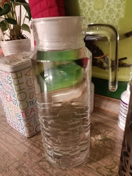 Кувшин стеклянный узкий с белой крышкой Luminarc Cheqs Fridge 1,3 л (Q3654) фото от покупателей 5