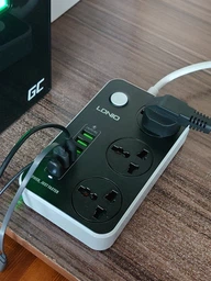 Подовжувач мережевий LDNIO SC3604 перенесення на 3 резетки 6USB 3.4A, кабель 2m Black