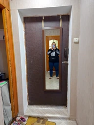 Дзеркало на двері Фацет Бюджет 137x39 см Коричневе (MOD) фото від покупців 3