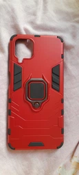 Чехол Iron Ring для Samsung Galaxy A12 2021 / A125 бампер противоударный с подставкой Red
