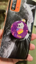 Попсокет (Popsockets) держатель для смартфона Лайки Котик (Likee Cat) (8754-1595-BK) Черный