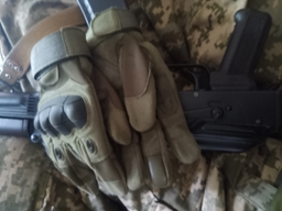 Тактичні рукавички Combat Touch Touchscreen військові Койот M фото від покупців 1
