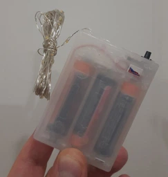 Гирлянда светодиодная нить роса 5м LED 50 на батарейках 3 шт AA и USB белый цвет White BRS