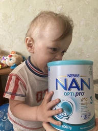 Смесь молочная сухая NAN 3 Optipro с 5 олигосахаридами и L. Reuteri для детей от 12 месяцев 800 г (8445291443761) фото от покупателей 2