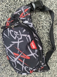 Сумка на пояс (бананка) M&JJ Sport Чорний-Червоний 21х14х8 см (2059) фото від покупців 1