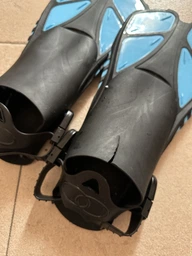 Спортивні ласти для плавання VelaSport Shark (32/36) регульовані для дайвінгу, снорклінгу, басейну, підводного полювання Довжина 35см. з Відкритою п'ятою Дитячі та дорослі Блакитні фото від покупців 2