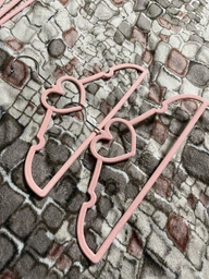 Набор 5 шт детские плечики Hangers Сердечко 32 см розовые бархатные флокированные