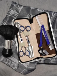 Перукарський набір ножиць для стрижки SMITH CHU 6.0 Blue + аксесуари (пеньюар, кмітливість, гребінець, органайзер, затискачі, олія, серветка)
