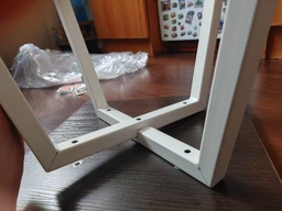 Табурет Ferrum-decor 430x320x320 Черный металл ДСП Белый 16 мм (TAB001)