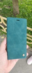 Чохол-книжка CaseMe із нубуку для Xiaomi Redmi Note 11S 5G Бордовий