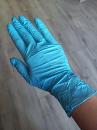Одноразові рукавиці MedTouch нітрилові без пудри Розмір L 100 шт. Сині (4820226660040/Н325913) фото від покупців 5