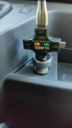 Автомобільний зарядний пристрій ASOMETECH USB Type-c + USB qc 3.0 з дисплеєм Metall (54W) фото від покупців 1