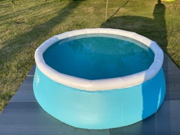 Детский надувной круглый бассейн Intex Easy Set Pool 880 л. Наливной переносной трехслойный устойчив с эффектом мозаики 183 х 51 см Blue