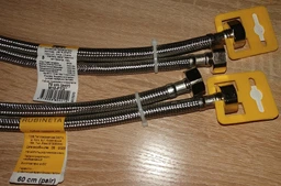 Комплект шлангов для смесителя RUBINETA M10x1/2" 70 см (длинная/короткая игла) 617070
