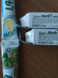Упаковка зубной пасты Dabur Herb'l Ниим 75 г + 25 г х 2 шт (6291069701784)