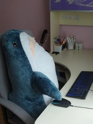 Мягкая игрушка подушка My Kigu Акула Плюшевая Антистресс 100 см Голубо-фиолетовая (9039)