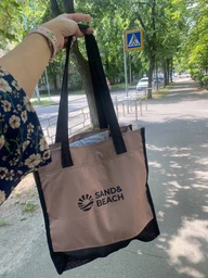 Пляжная сумка Sand&Beach Бежевый (сумка для песочницы с сетчатым дном (9122214) фото от покупателей 8