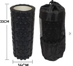 Массажный ролик EasyFit Grid Roller Combi 33 см черный для фитнеса и йоги (роллер, валик, цилиндр для МФР и йоги, массажер для спины, ног, рук, шеи) (WS-GR33C-1) фото от покупателей 1
