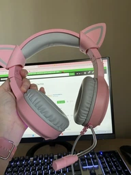 Ігрові навушники з мікрофоном HAVIT HV-H2233d Cat Pink фото від покупців 2