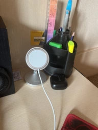 Держатель HOCO Daring magnetic wireless charging desktop stand PH39 (без MagSafe) серебряный