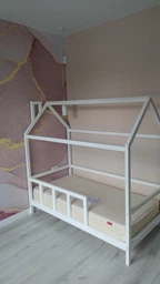 Дитяче ліжко будиночок Монтессорі BUSY WOOD на ніжках Модель 2 160x80 см Рожеве фото від покупців 1