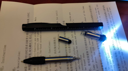 Багатофункціональна тактична ручка 9-в-1 Jasee ліхтар, стилус, викрутка, відкривачка для пляшок, лінійка, рівень (Чорна) фото від покупців 4