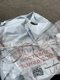 Окуляри іміджеві восьмикутні прозорі з чорною оправою унісекс фото от покупателей 1