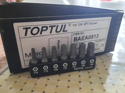 Набор бит TORX с отверстием TOPTUL 1/4" 7ед. (T10-T40) GAAV0703 фото от покупателей 2