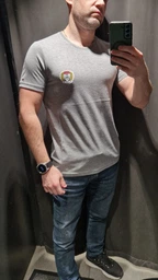 Футболка хлопковая длинная мужская Tommy Hilfiger 10576.3 S Темно-синяя