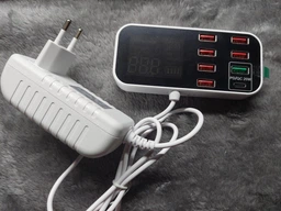 Зарядна станція ASOMETECH 40W LED дисплей USB+Type-C 8-портовий настільний зарядний пристрій Швидка USB-зарядка QC3.0 PD3.0 фото від покупців 4